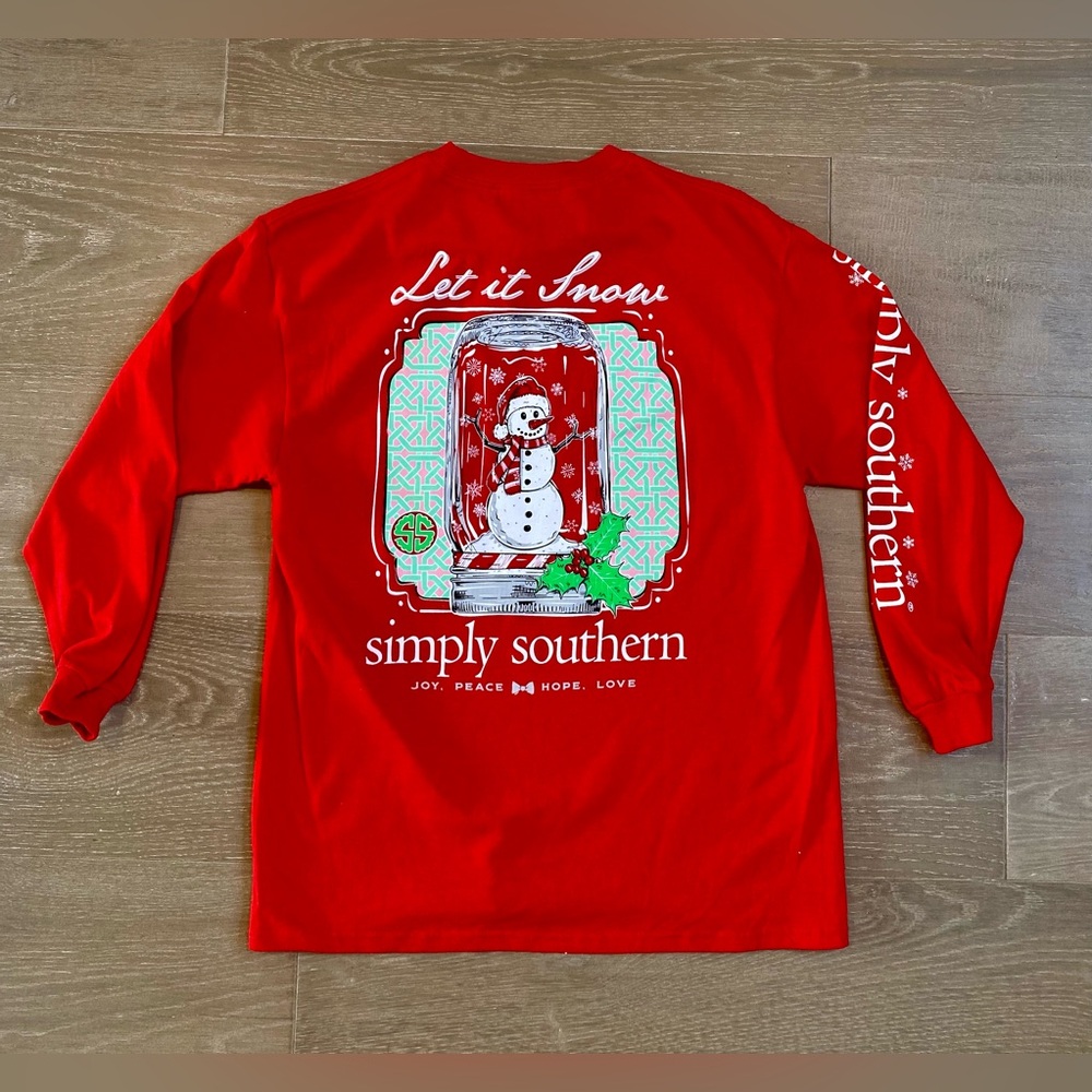 Kids Simply Southern Snowman Shirt, Youth Small